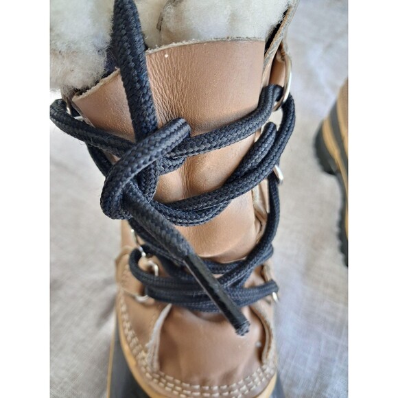 SOREL Men's Caribou Waterproof Boot Buff Size 8 Wool inserts Water proof - Picture 13 of 16